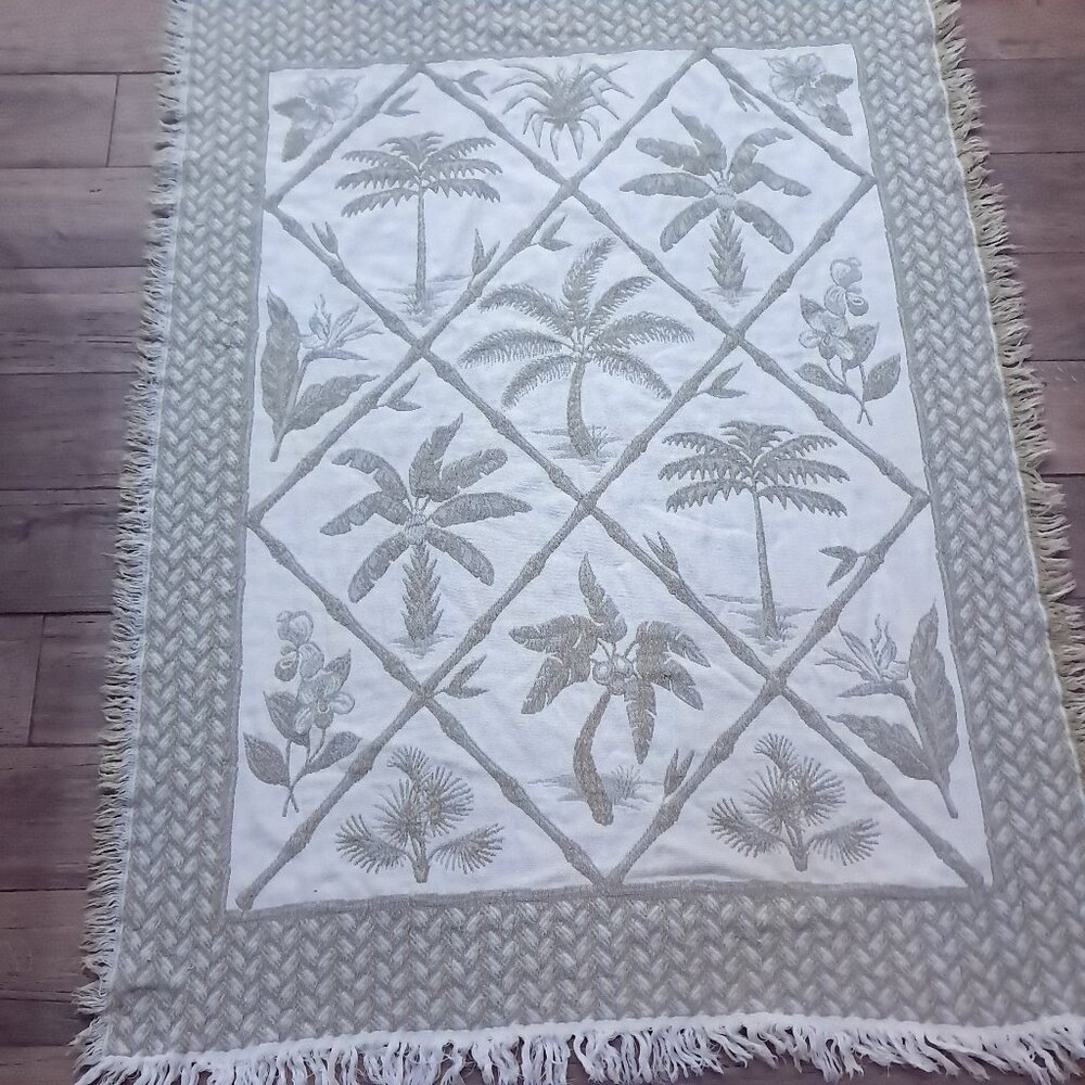 Mohawk Home Tapestry‎ Throw Blanket Tropical Palm tree plants Goodwin Weavers